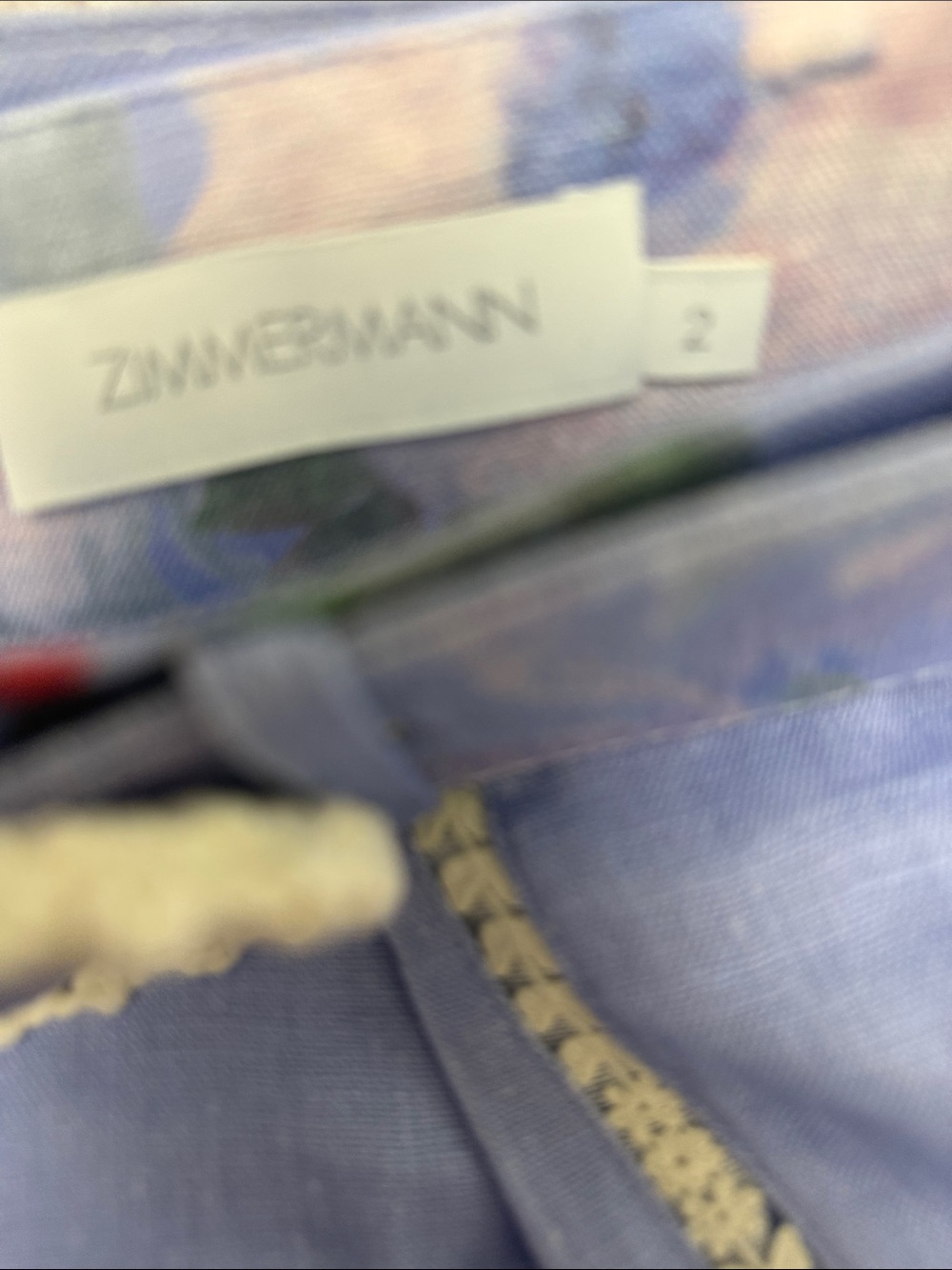 ZIMMERMANN Floral Belted Lace Trim Linen Shorts - Picture 5 of 7